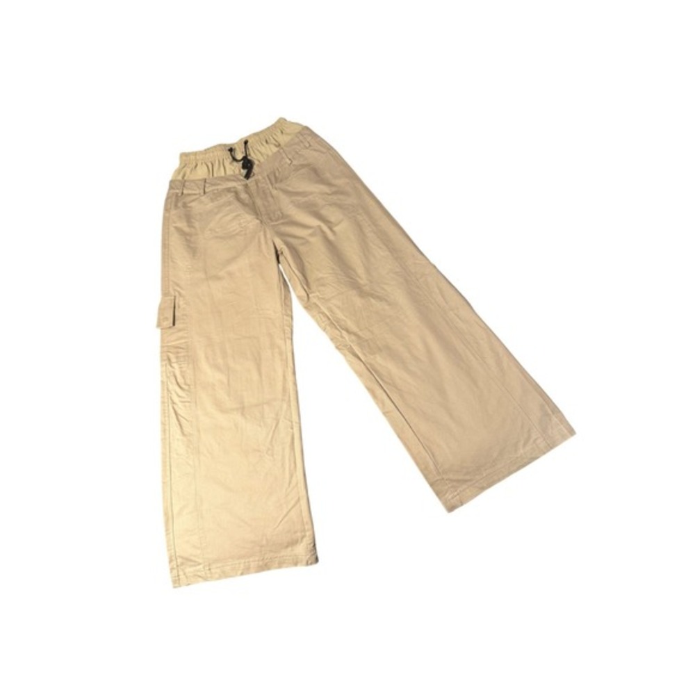 American Stitch Baggy Cargo‎ Boxer Pants Mens Size L Beige Wide Leg Streetwear